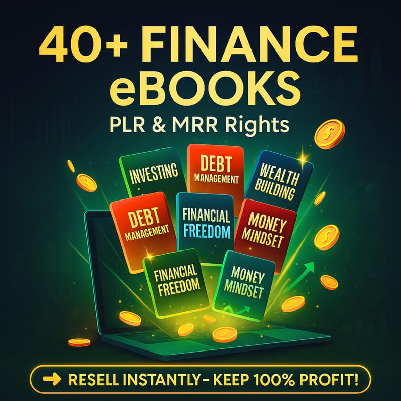 40+ Finance eBooks Bundle | Money, Budget & Investing Guides | PLR & MRR